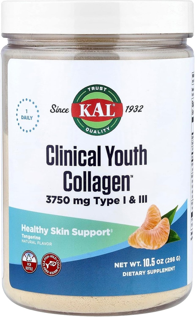 Kal Clinical Youth Collagen Type I & Iii Tangerine, 10.5 Ounce