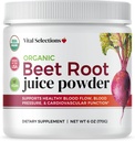 100% Organic Beet Root Juice Powder, Highest Purity and Potency, USA Grown, Superior Beet Drying Technology, Maximum Nitric Oxide Boost for Cardio Support and Athletic Performance