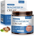 Magnesium Cream for Sleep - Natural Topical Magnesium Lotion for Pain & Leg Cramps, Muscle Relaxation, Calm - Nighttime Body Butter for Deep Hydration - Safe for Kids (Unscented)