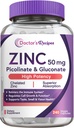 Doctor's Recipes Zinc 50mg, Highly Absorbable Zinc Picolinate & Gluconate, Supports Natural Immune Defense, DNA & Protein Formation, Cell Growth, Non-GMO, 240 Veggie Capsules