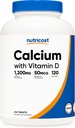 Nutricost Calcium with Vitamin D, 240 Tablets - Calcium (1200mg) Vitamin D (50mcg) Per Serving - Non-GMO, Gluten Free