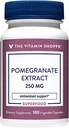 The Vitamin Shoppe Pomegranate Extract 250MG, Antioxidant That Supports Cellular Health, Superfood (100 Veggie Capsules)