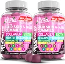 Multimane Collagen Gummies with Biotin Keratin Hyaluronic Acid Bamboo Vitamin A C Vitamin D Vitamin E Folate Saw Palmetto Silica B3 Vitamins Hair Skin and Nails Gummies by Clean Nutra