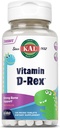 KAL Vitamin D-Rex, Kids Vitamin D, Natural Watermelon Flavor Instant Dissolve Melts, Immune, Heart, Bone, and Oral Health Support, 120 Servings, 120 Micro Tablets