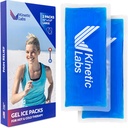 Reusable Gel Ice Packs for Injuries by Kinetic Labs (2 Pack) - Hot Cold Packs for Injuries 11" x 5.3" - Flexible Ice Packs for Back Head Knee Shoulder Neck Ankle Elbow Feet Headaches Surgery (Large)