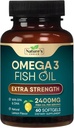 Omega 3 Fish Oil Supplement 2400 mg - Triple Strength EPA & DHA Fish Oil Omega 3, Essential Fatty Acids Supplement Softgels, Brain & Heart Health Support Supplements, Gluten Free Non-GMO, 60 Softgels