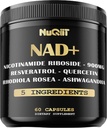 NAD+ Supplement with Nicotinamide Riboside, Resveratrol, Quercetin, Turmeric, Rhodiola Rosea - 60 Count
