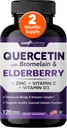 Gade Nutrition Quercetin with Bromelain & Elderberry | Quercetin with Vitamin C and Zinc | Zinc Quercetin 500mg with Vitamin D3 | Daily Immune Support Supplement - 2 Months Supply