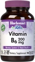 Bluebonnet Nutrition Vitamin B6 Vegetable Capsules, 200 mg, For Cardiovascular and Nervous System Health, Soy Free, Gluten Free, Kosher, Dairy Free, Vegan, Non-GMO, 90 Vegetable Capsules, 90 Servings