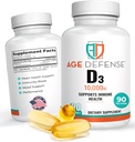 Vitamin D3 10000 IU - 90 Vitamin D 10000 IU Softgels for Heart Health, Immune Support, Mental Clarity & Muscle Function Support - High Dose Vitamin D3 Tablets for Men & Women- 250 mcg