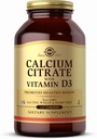 Solgar Calcium Citrate with Vitamin D3-240 Tablets - Non-GMO, Gluten Free, Kosher - 60 Servings