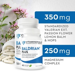Vitaminerals 33+ Baldrian® Plus Natural Relaxing Support Standardized Valerian Extract (60)