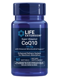 Life Extension Super Ubiquinol CoQ10 with Enhanced Mitochondrial Support, Potent Heart Health & Cellular Energy Production Support, Ultra-absorbable, Gluten-Free, Non-GMO, 100 mg, 60 softgels