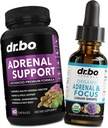 Adrenal Support Cortisol Manager Supplements - Adrenal Fatigue Supplements Capsules Organic Liquid Drops Focus Women Men - Natural Adaptogen Ashwagandha Holy Basil L Tyrosine Complex Health