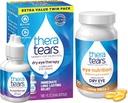 TheraTears 1200mg Omega 3 Supplement for Eye Nutrition, and VIT E, 90 Count Eye Drops for Dry Eyes, Twin Pack, 30mL 1 Fl oz Each (Packaging May Vary)