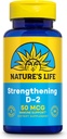 Nature's Life Strengthening Vitamin D2 2000 IU as Ergocalciferol - Immune Support Supplement - Vitamin D Support for Calcium Absorption, Bone Health - 60-Day Guarantee, 90 Serv, 90 Vegetarian Capsules