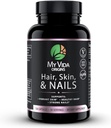 My Vida Origins Hair Skin and Nails | Thicker Hair, Stronger Nails, Vibrant Skin | Supports Natural Beauty | Zinc, Biotin, Vitamin E | Vegan 120 Capsules 1 Month Supply
