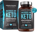 Vitamin Bounty Recover On Keto Electrolytes - Keto Supplements, Electrolytes Pills, Electrolyte Supplement, Keto Vitamins, Sugar Free Hydration, Boost Energy, GLP 1 Support- 60 Capsules
