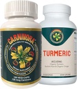 Carnivora Vegi Caps + Turmeric Combo - Immune System Support with Enhancement for Joints and Digestion (Bundle with 1 Bottle Vegi-Caps and 1 Bottle Turmeric)