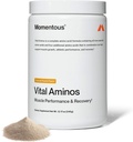 Momentous Vital Aminos Powder Supplement - BCAA & EAA - Tropical Punch - NSF Certified for Sport - GMO- & Gluten-Free - 30 Servings - Package May Vary