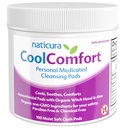 CoolComfort Personal Cleansing Pads with Organic Witch Hazel and Aloe Vera - All-Natural and Fast Acting Wipes for Hemorrhoid Burning, Itching, Pain and Swelling - 100 Pads - No Parabens