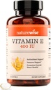 NatureWise Vitamin E 400 IU Softgels (180mg DL-Alpha) - Dairy, Gluten & Soy Free - Antioxidant-Rich Dietary Supplement for Skin, Heart, and Immune Health Support - 4-Month Supply, 120 Count