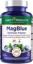 Purity Products MagBlue Refresh Factor Super Boost - Magnesium Bisglycinate, Shoden Ashwagandha, Vitamin D3, Zinc and Boron - 90 Tablets