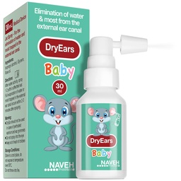 NAVEH PHARMA® Dry Ears Baby | Swimmers Ear Drops Spray | Ear Drying Drops for Little Swimmers | Remove Water Trapped in Ears in Seconds | Prevent Hearing Loss (1 Fl Oz)