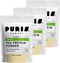 PURIS Organic Pea Protein Powder – USDA Organic Vegan Protein | 27g Plant Protein Per Serving | Non-GMO Gluten-Free Soy-Free | Clean Label | Smooth Taste | 2 lb (3 Pack)
