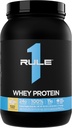 Rule 1 Whey Protein – 24g Fast-Acting Protein from All-Whey Sources with Naturally Occurring EAAs & BCAAs for Workout Recovery or Anytime Use (2 Pounds*, Banana Crème)