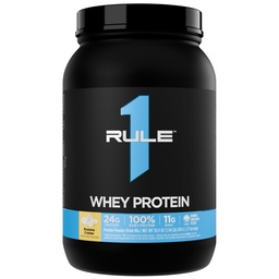 Rule 1 Proteins Whey Protein Powder, Banana Crème, 2 Pounds | 24g Fast-Acting Protein from All-Whey Sources with Naturally Occurring EAAs & BCAAs for Workout Recovery or Anytime Use