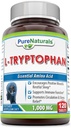 Pure Naturals L-Tryptophan Supplement | 1000 Mg Per Serving | 120 Tablets | Non-GMO | Gluten-Free | Made in USA