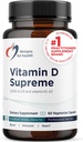 Designs for Health Vitamin D Supreme - Vitamin D 5000 IU with 2000mcg Vitamin K as MK4 for Bone Health, Heart Health, Mood & Immune Support - Vitamin D3 Enhanced with GG Supplement (60 Capsules)