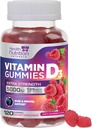 Vitamin D3 Gummies 5000 IU (125 mcg) - Triple Strength Bone and Immune Support, Vitamin D Gummy Dietary Supplement, Nature's Berry D Vitamin Supplement, Raspberry Flavored, Non-GMO - 120 Gummies