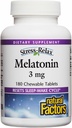 Stress-Relax Melatonin 3 mg by Natural Factors, Natural Sleep Aid, Resets the Sleep-Wake Cycle, 180 chewable tablets (180 servings), Peppermint Flavor