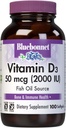 Bluebonnet Vitamin D3 2000 IU Vegetable Capsules, 100 Count (Pack of 1)