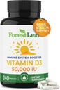 ForestLeaf Vitamin D3 50,000 IU | VIT D - VIT D3 Vitamin D Supplement for Women and Men | Bone Health, Teeth, Immune Support | Easy to Swallow Pills | High Potency WEEKLY Dose, 4-Year Supply, 240 Caps