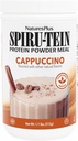 NaturesPlus SPIRU-TEIN Shake - Cappuccino Flavor - 1.1 lbs, Spirulina Protein Powder - Plant Based Meal Replacement, Vitamins & Minerals For Energy - Vegetarian, Gluten-Free - 16 Servings