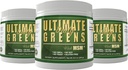Daily Health, Ultimate Greens Powder Immune Support Vegan Friendly Vegetable Alkalize Drink NO GMO Gluten Soy Free 8oz 3 Pack