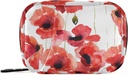 Watercolor Poppy Flowers Pill Box 7 Day Pill Case Travel Pill Organizer Bag with Zipper Portable Weekly Case Compact Size for Vitamin Supplement Holder