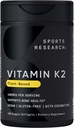 Sports Research Vitamin K2 as MK-7 100mcg with Coconut MCT Oil - 120 Veggie Softgels (4 Month Supply) Vegan Certified, Non-GMO Verified, Gluten & Soy Free