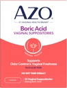 AZO® Boric Acid Vaginal Suppositories, Helps Support Odor Control and Intimate Health with Clinically Studied Boric Acid, Non-GMO, 30 Count