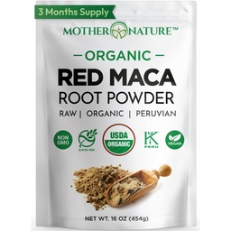 Red Maca Root Powder, 16 oz – Organic Raw Peruvian Superfood for Women, USDA Certified, Non-GMO, Vegan – Supports Energy, Mood & Hormone Balance – Gluten Free