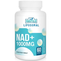 Maripolio Liposomal NAD+ 1000 mg Supplement | High Bioavailability Liposomal Delivery | Cellular Energy & Wellness Support | Pure NAD+ Dietary Supplement for Men,Women, 60 Softgels
