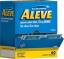 Aleve Pain Reliever & Fever Reducer Naproxen Sodium Caplets, Body and Arthritis Pain Reliever, Medicine for Adults and Children Ages 12 and Up, 60 Individual Pouches