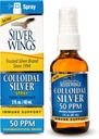 Natural Path Silver Wings Colloidal Silver Liquid - Daily Immune Support Supplement - 50ppm (250mcg) - 2oz Spray