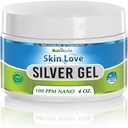 Nutrinoche Nano Silver Gel - Advanced Colloidal Silver Skin Cream - Wound Care & First Aid Gel Soothing Topical Ointment for Burns, Razor Burn and Sunburn Irritations - Unscented 4 Oz Jar
