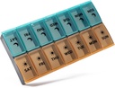 Large Pill Organizer 2 Times a Day, Weekly Pill Case, AM PM Pill Box, Day Night Pill Container 7 Day, Vitamin Case Medicine Dispenser Twice a Day (Orange & Green)