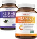 Antioxidants & Immune Support (2-Month Supply) Immune Vitality Blend - Super Antioxidants - Powerful Super Food Daily Blend (120 Caps) & Immune Support Supplement with Elderberry Vitamin C and Zinc