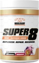 MUSCLEOLOGY Super 8 High Performance BCAA, Electrolyte & Glutamine Blend Formula - Post-Workout Recovery and Muscle Building Supplement, 30 Serving (Maracuya)